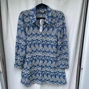 Zara Ivy blue embroidered dress